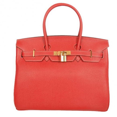 hermes birkin 35 cm tragetaschen glatt togo leder rot golden