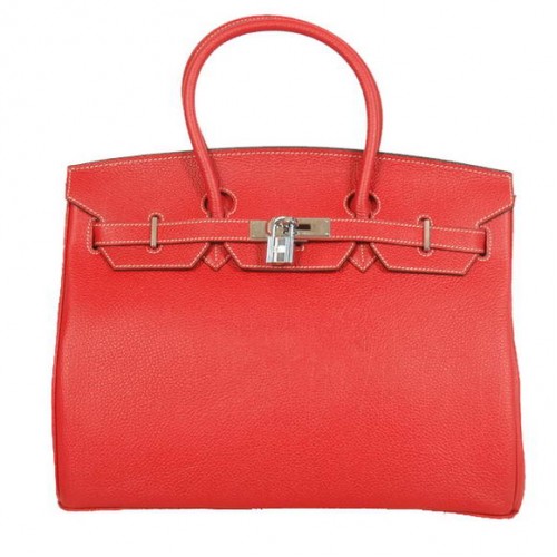 hermes birkin 35 cm tragetaschen glatt togo leder rot silber