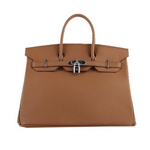 Hermes Birkin 35CM Tragetaschen Weizenkörniges Leder H-35 Silber