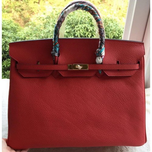Hermes Birkin 40CM Tasche Rot Litschi Leder BK40 Gold