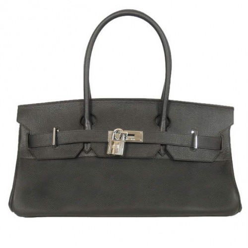 Hermes Birkin 42cm JPG Birkin Togo Ledertasche Schwarz Silber Hardware