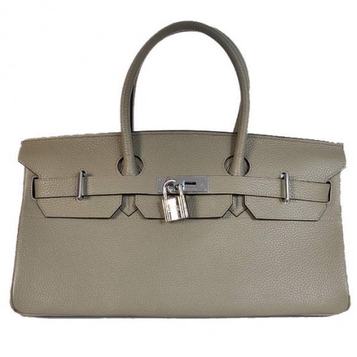 Hermes Birkin 42cm JPG Birkin Togo Leder Graue Tasche Silberne Hardware