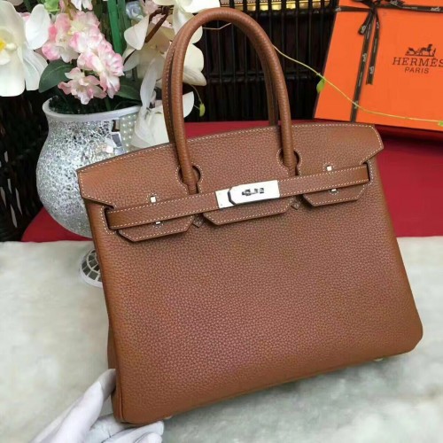 Hermes Birkin Bag Original Leder 17825 Braun