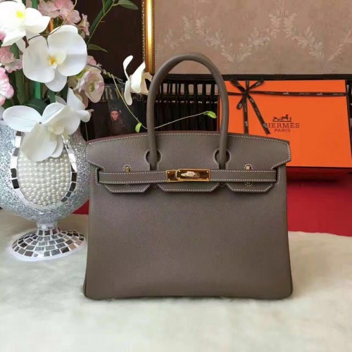 Hermes Birkin Bag Original Leder 17825 Grau