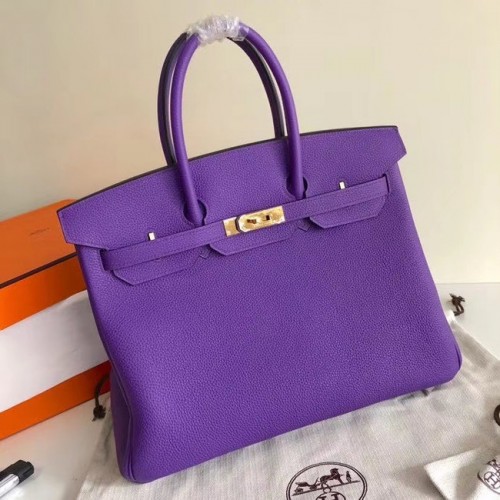 Hermes Birkin Bag Original Leder 17825 lila