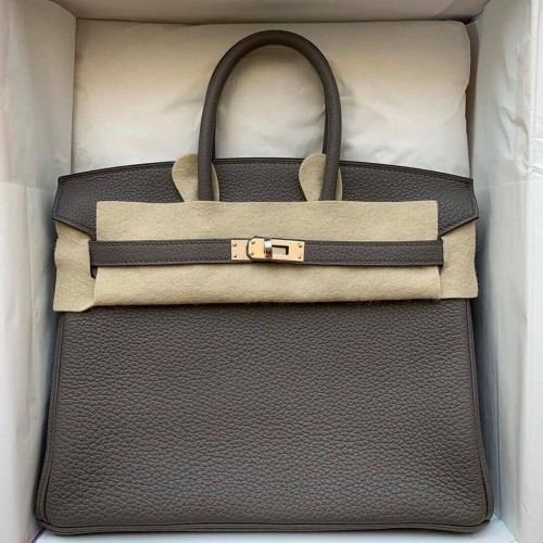 Hermes Birkin Bag Original Leder 35CM 17825 Tinware Grey