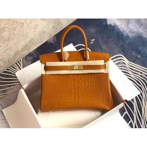 Hermes Birkin Bag Original Leder Kroko HBK35 braun