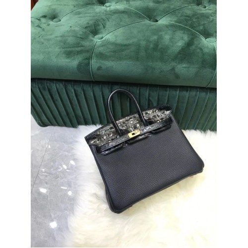 Hermes Birkin Bag Original Leder Krokodil togo HBK2530 schwarz