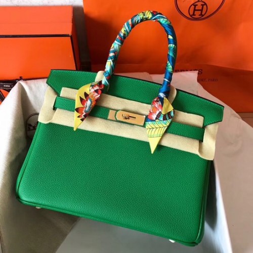 Hermes Birkin Tragetasche Original Togo Leder BK35 grün
