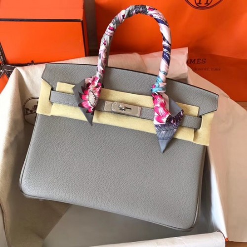 Hermes Birkin Tragetasche Original Togo Leder BK35 grau