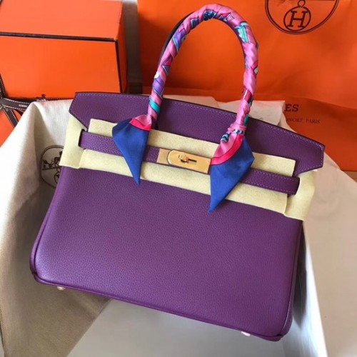 Hermes Birkin Tragetasche Original Togo Leder BK35 lila