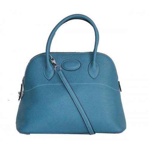 Hermes Bolide 37CM Kalbsleder Tragetaschen H509084 Blau