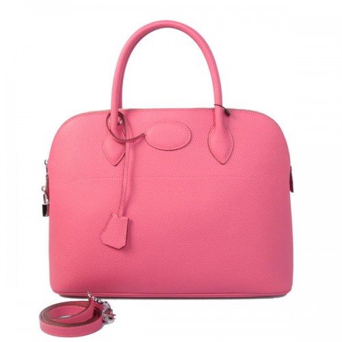 Hermes Bolide 37CM Tragetaschen Kalbsleder Rose