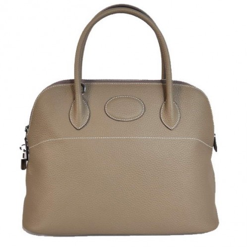 Hermes Bolide 37CM Tragetaschen Clemence H1037 Grau