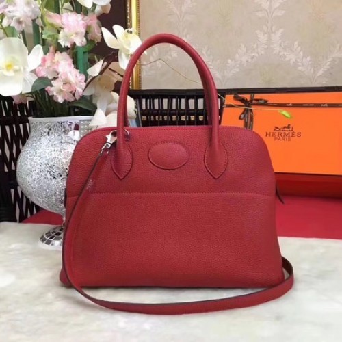 Hermes Bolide Original Leder Tragetasche B1007 Rot