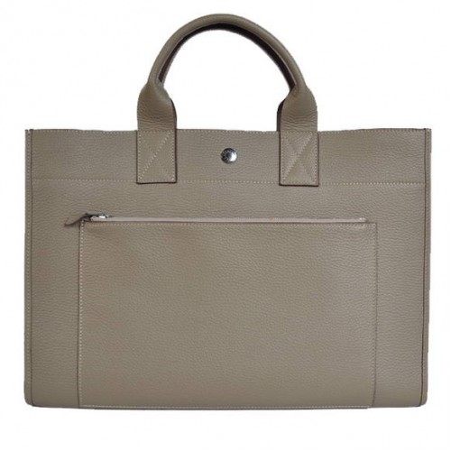 Hermes Aktentasche 40CM Clemence Ledertasche Grau