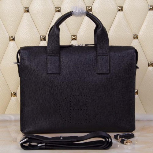 Hermes Aktentasche Original genarbtes Leder H8813T Schwarz