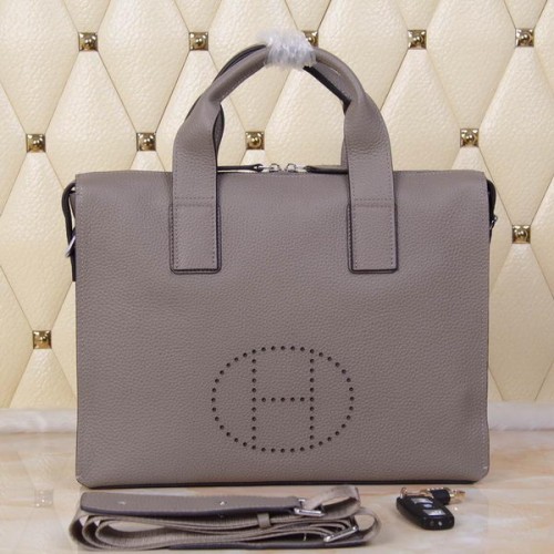 Hermes Aktentasche Original genarbtes Leder H8813T Grau