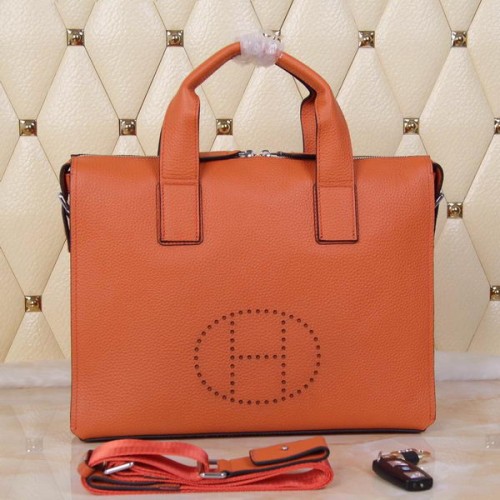 Hermes Aktentasche Original genarbtes Leder H8813T Orange