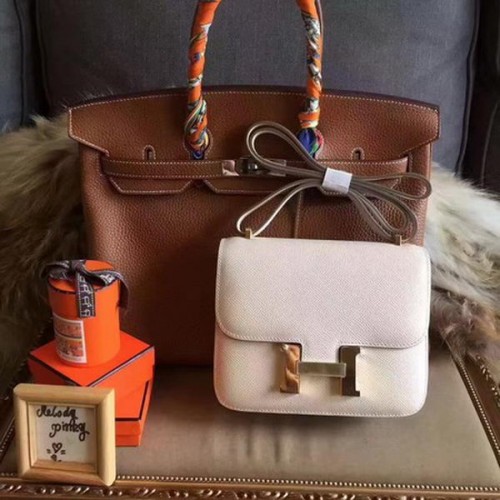 Hermes Constance Tasche Original Leder H027 Offwhite