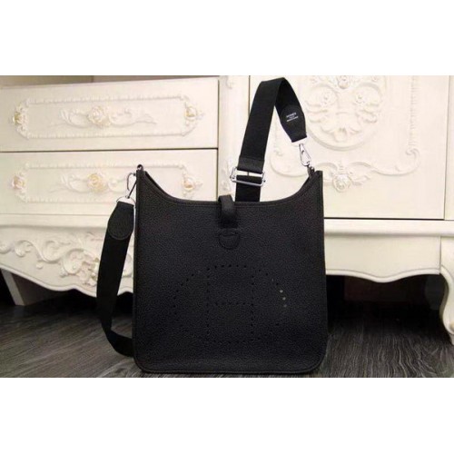 Hermes Evelyne 28cm Umhängetasche Original Leder H1188 Schwarz