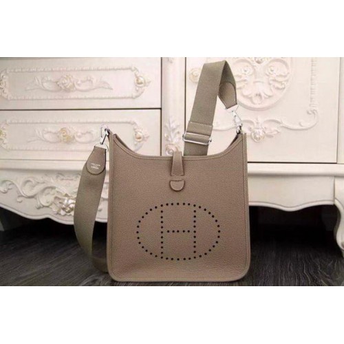 Hermes Evelyne 28cm Umhängetasche Original Leder H1188 Grau