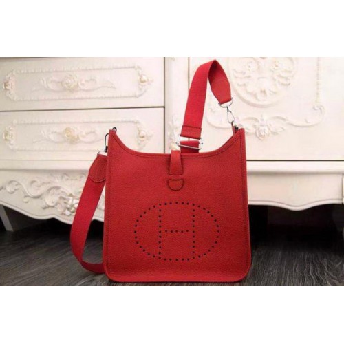 Hermes Evelyne 28cm Umhängetasche Original Leder H1188 Rot