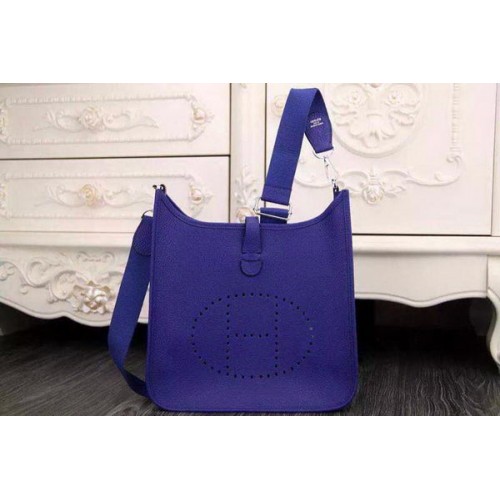Hermes Evelyne 28cm Umhängetasche Original Leder H1188 Royal