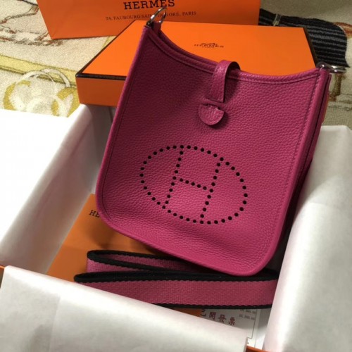 Hermes Evelyne mini 17cm Original Kalbsleder Umhängetasche H1187 rosa