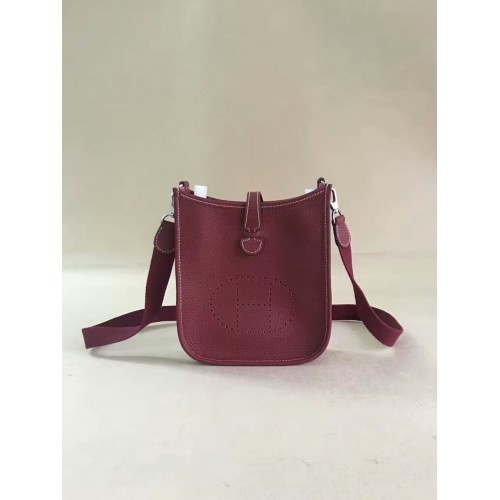 Hermes Evelyne Original Togo Leder Mini Umhängetasche H15698 Burgund