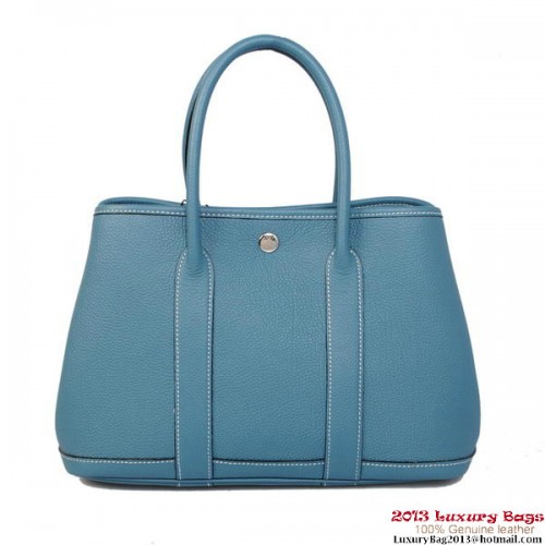 Hermes Garden Party 30CM Tasche Kalbsleder A1288 Himmelblau
