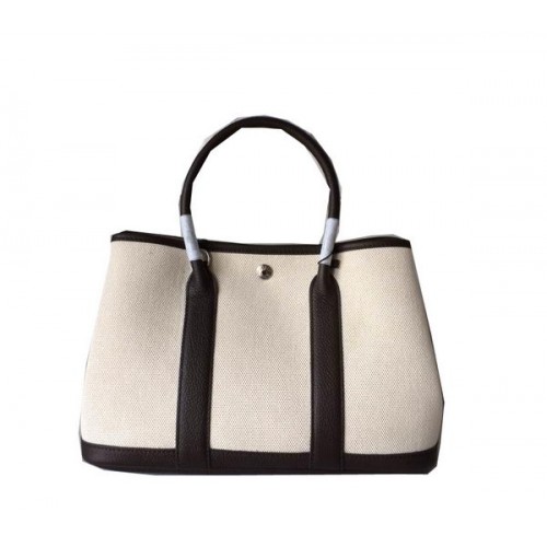 Hermes Garden Party 30CM Tasche Canvas Leder H11S Braun