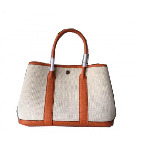 Hermes Garden Party 30CM Tasche Canvas Leder H11S Orange