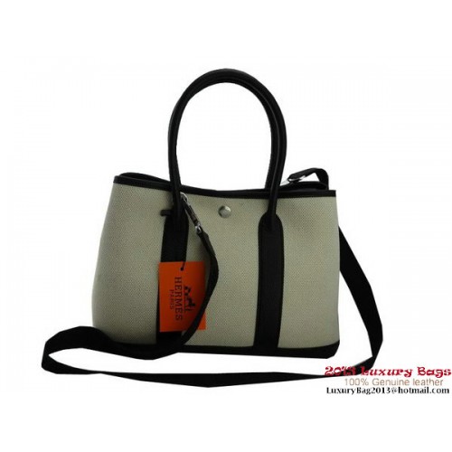Hermes Garden Party 30CM Tasche Stoff Schwarz