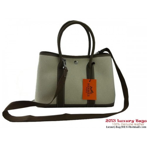 Hermes Garden Party 30CM Tasche Stoff Grau