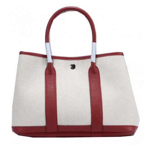 Hermes Garden Party 30cm Tragetasche Canvas Burgund