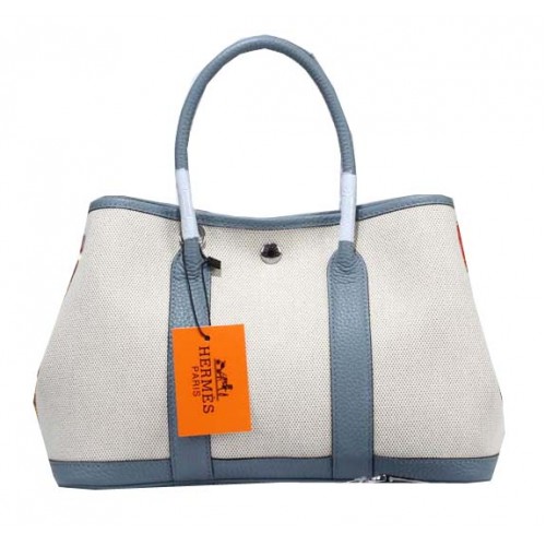 Hermes Garden Party 30cm Tragetasche Canvas SkyBlue
