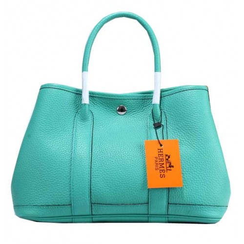 Hermes Garden Party 30cm Shopper Tasche aus genarbtem Leder Hellgrün