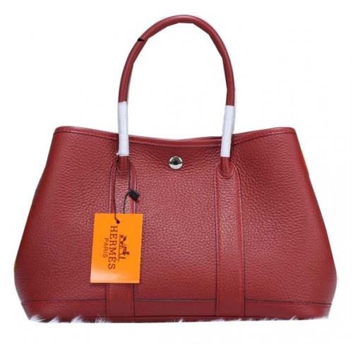 Hermes Garden Party 30cm Tragetaschen Körniges Leder Burgund