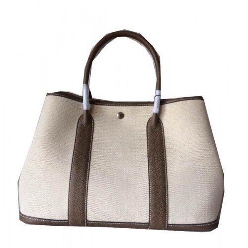 Hermes Garden Party 36CM Tasche Canvas Leder H11M Grau