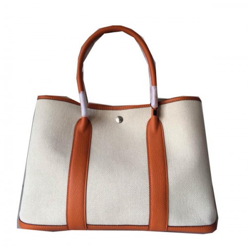 Hermes Garden Party 36CM Tasche Canvas Leder H11M Orange