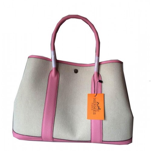 Hermes Garden Party 36CM Tasche Canvas Leder H11M Pink
