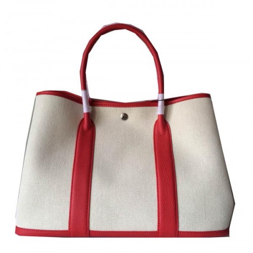 Hermes Garden Party 36CM Tasche Canvas Leder H11M Rot