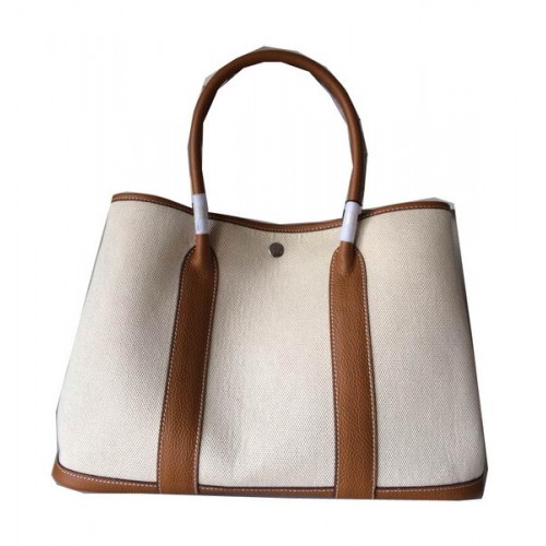 Hermes Garden Party 36CM Tasche Canvas Leder H11M Weizen