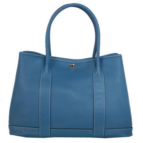 Hermes Garden Party 36CM Tasche Clemence Blau