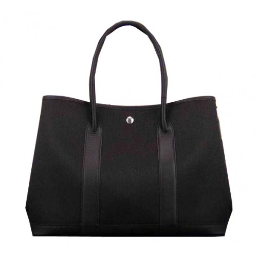 Hermes Garden Party 36cm 30cm Tragetasche Canvas Schwarz