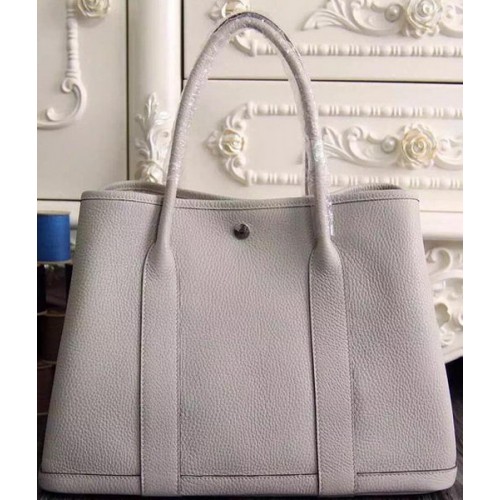 Hermes Garden Party 36cm 30cm Tragetasche Original Leder OffWhite
