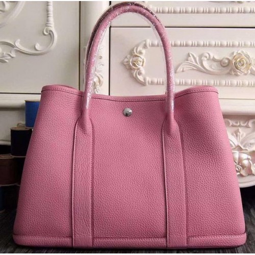 Hermes Garden Party 36cm Tragetasche 30cm Original Leder Pink