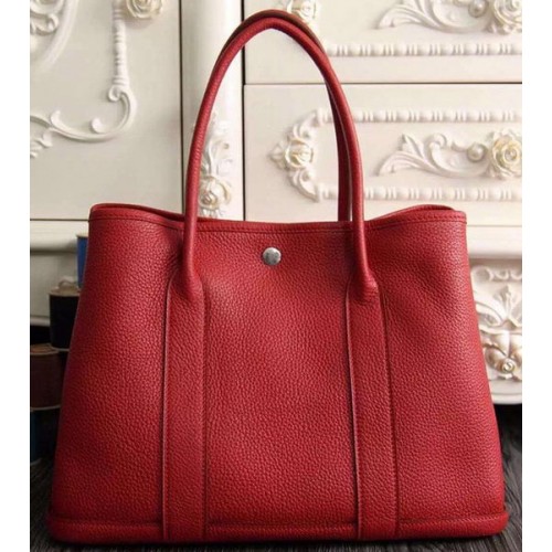 Hermes Garden Party 36cm Tragetasche 30cm Original Leder Rot
