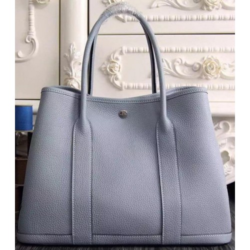 Hermes Garden Party 36cm Tragetasche 30cm Original Leder Himmelblau